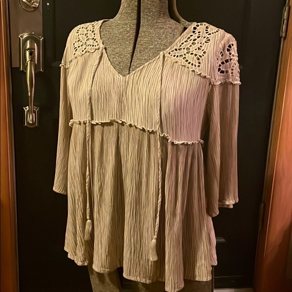 Oddy Peasant Top with Beautiful Stitching Style - Medium